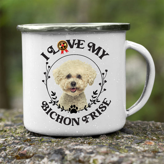 I Love My Bichon Frise Stainless Steel Camping Mug - Mug Project | Funny Coffee Mugs, Unique Wine Tumblers & Gifts