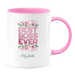 photo of pink handled coffee mug