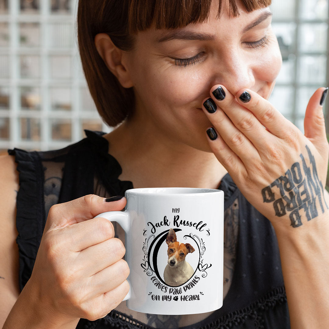 My Jack Russell Leaves Paw Prints On My Heart White Coffee Mug - Mug Project | Funny Coffee Mugs, Unique Wine Tumblers & Gifts