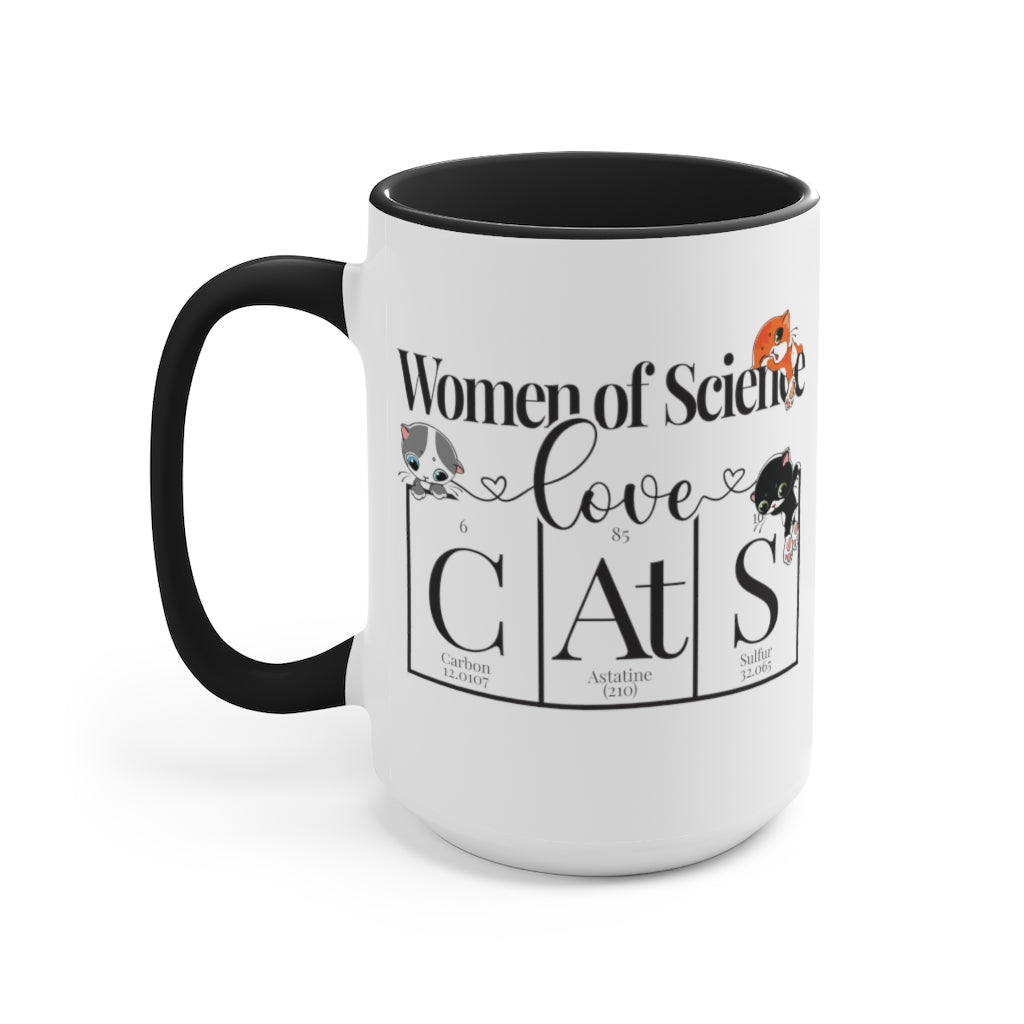 Two-Tone Coffee Mugs, 15oz Ceramic Mug, Women of Science - Mug Project