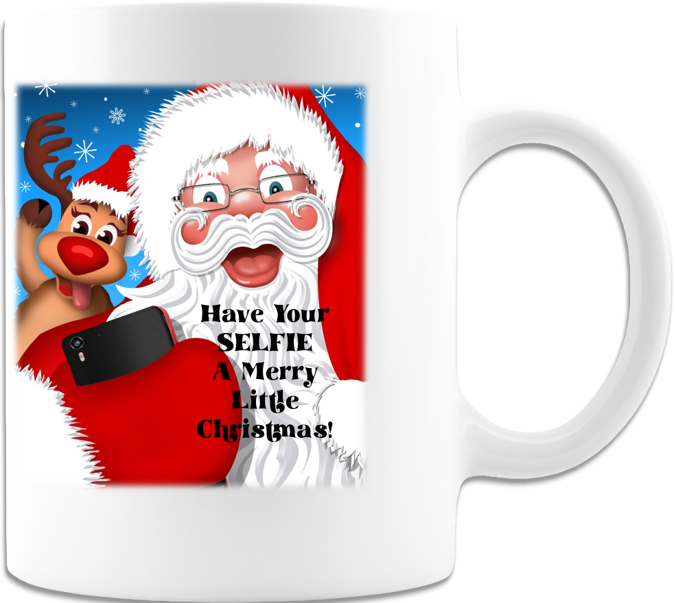 Ceramic White Coffee Mug Santa Selfie  Tea Cup Holiday Mug Best Christmas Mug - Mug Project