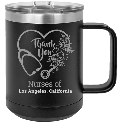 Insulated Coffee Mugs, Thermal Cup, Thermo Mug, Insulated  Travel Mug, Insulated Mug With Handle, Thank you Nurses - Mug Project