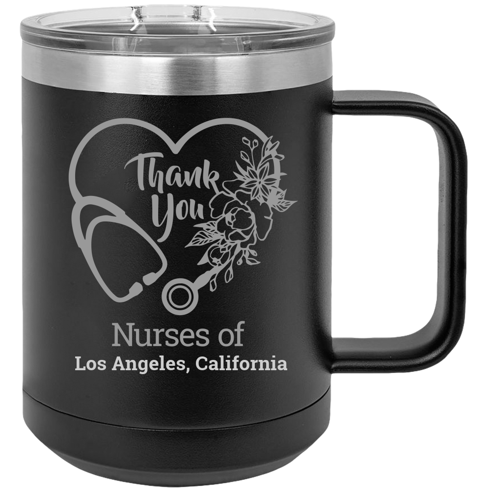 Insulated Coffee Mugs, Thermal Cup, Thermo Mug, Insulated  Travel Mug, Insulated Mug With Handle, Thank you Nurses - Mug Project
