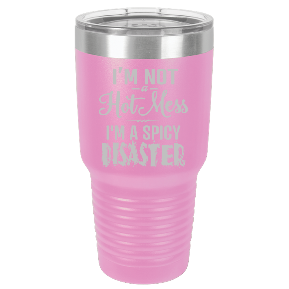 Tumbler with Lid, Stainless Steel Tumbler, Thermal Tumbler, Stainless Steel Cups, Insulated Tumbler, Spicy Disaster- 30oz Laser Etched Tumbler - Mug Project