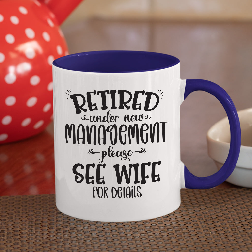 Retired Coffee Mug, White with Colored Inside and Handle - Mug Project | Funny Coffee Mugs, Unique Wine Tumblers & Gifts