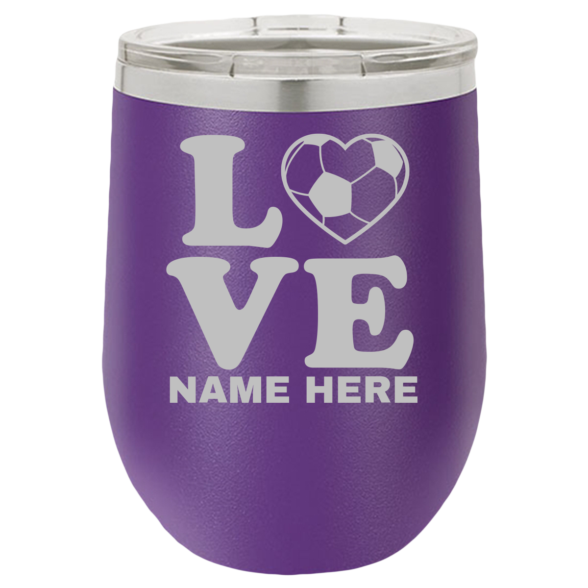 Love Soccer Football - Wine Laser Etched Tumbler - Mug Project