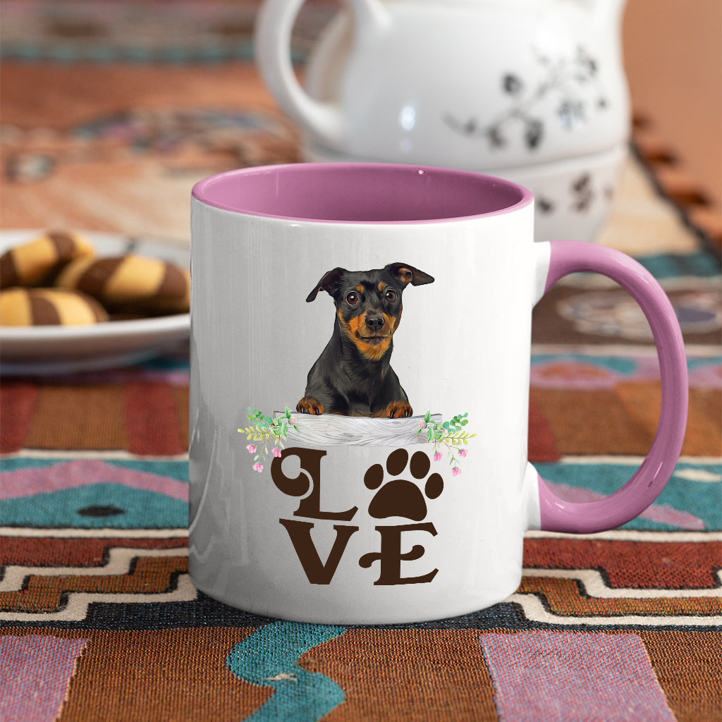 LOVE Miniature Pinscher  Coffee Mug Colored Inside and Handle - Mug Project | Funny Coffee Mugs, Unique Wine Tumblers & Gifts