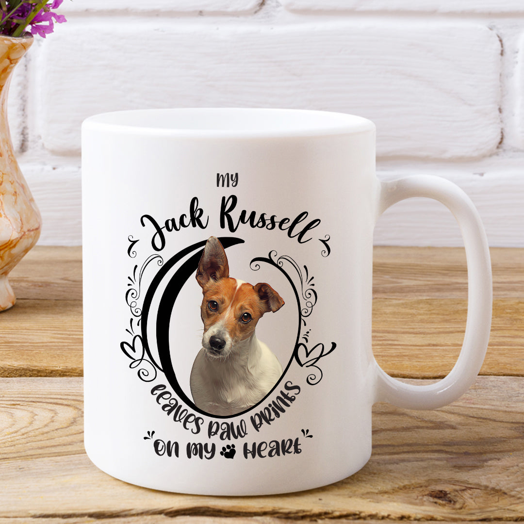 My Jack Russell Leaves Paw Prints On My Heart White Coffee Mug - Mug Project | Funny Coffee Mugs, Unique Wine Tumblers & Gifts