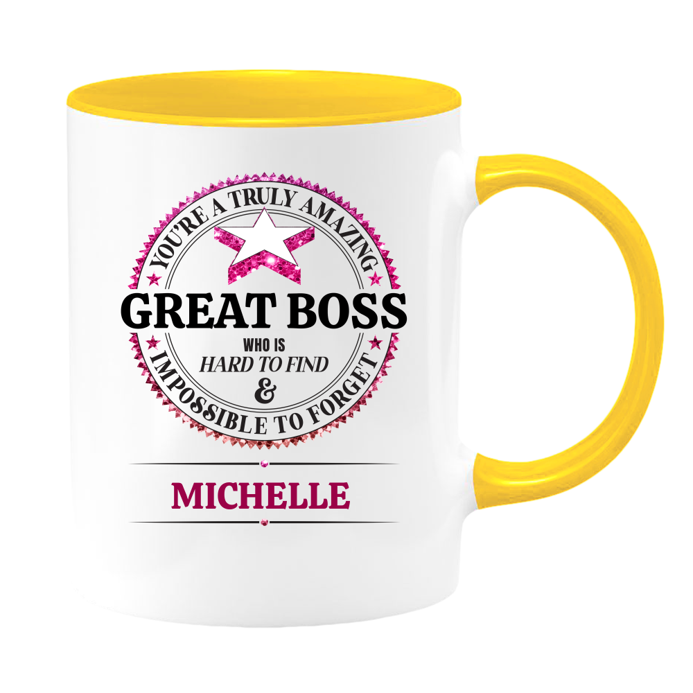 Great Boss White Coffee Mug With Colored Inside & Handle - Mug Project