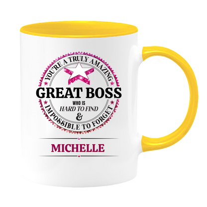 Great Boss White Coffee Mug With Colored Inside & Handle - Mug Project