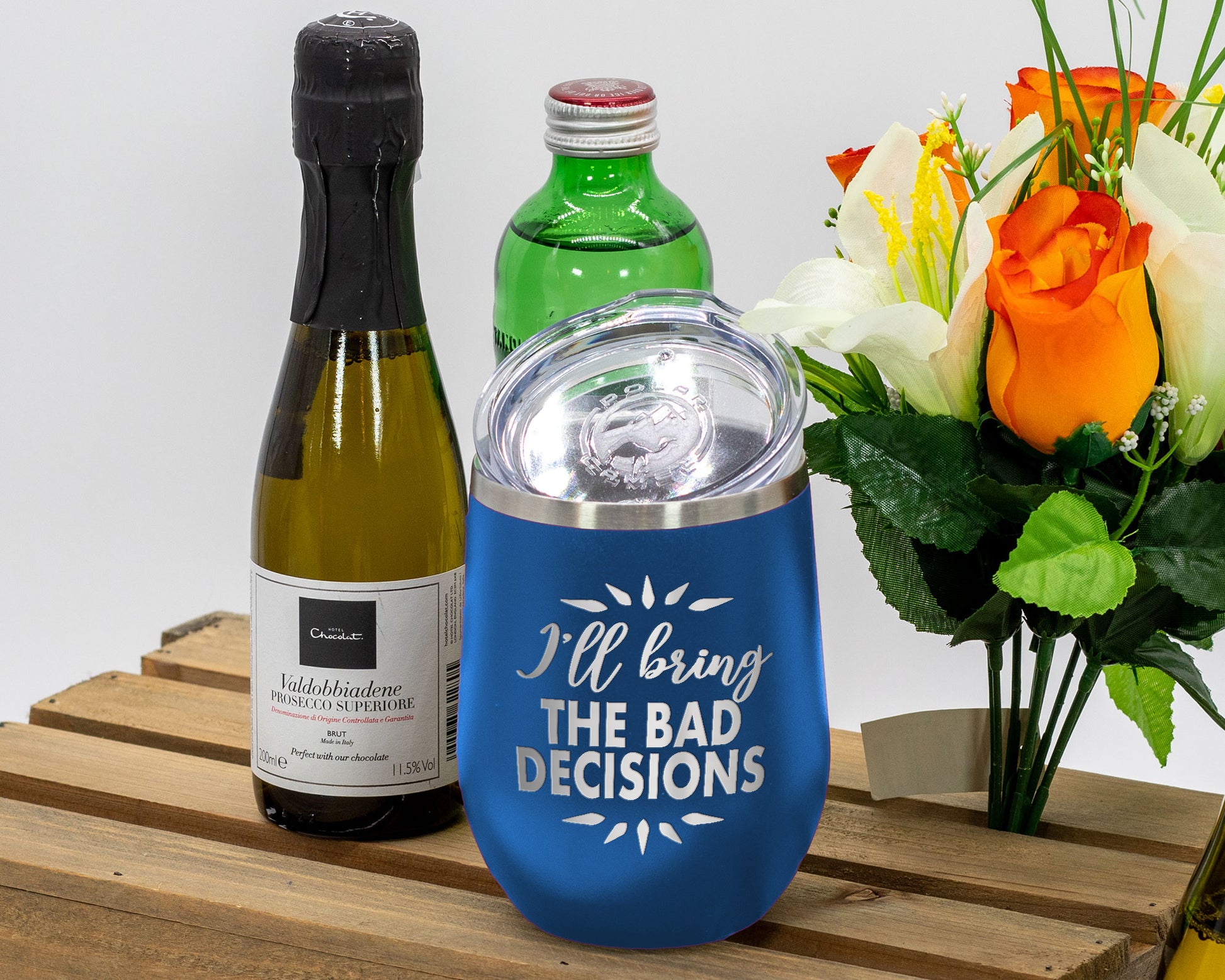 Bad Decisions - Wine Laser Etched Tumbler - Mug Project | Funny Coffee Mugs, Unique Wine Tumblers & Gifts