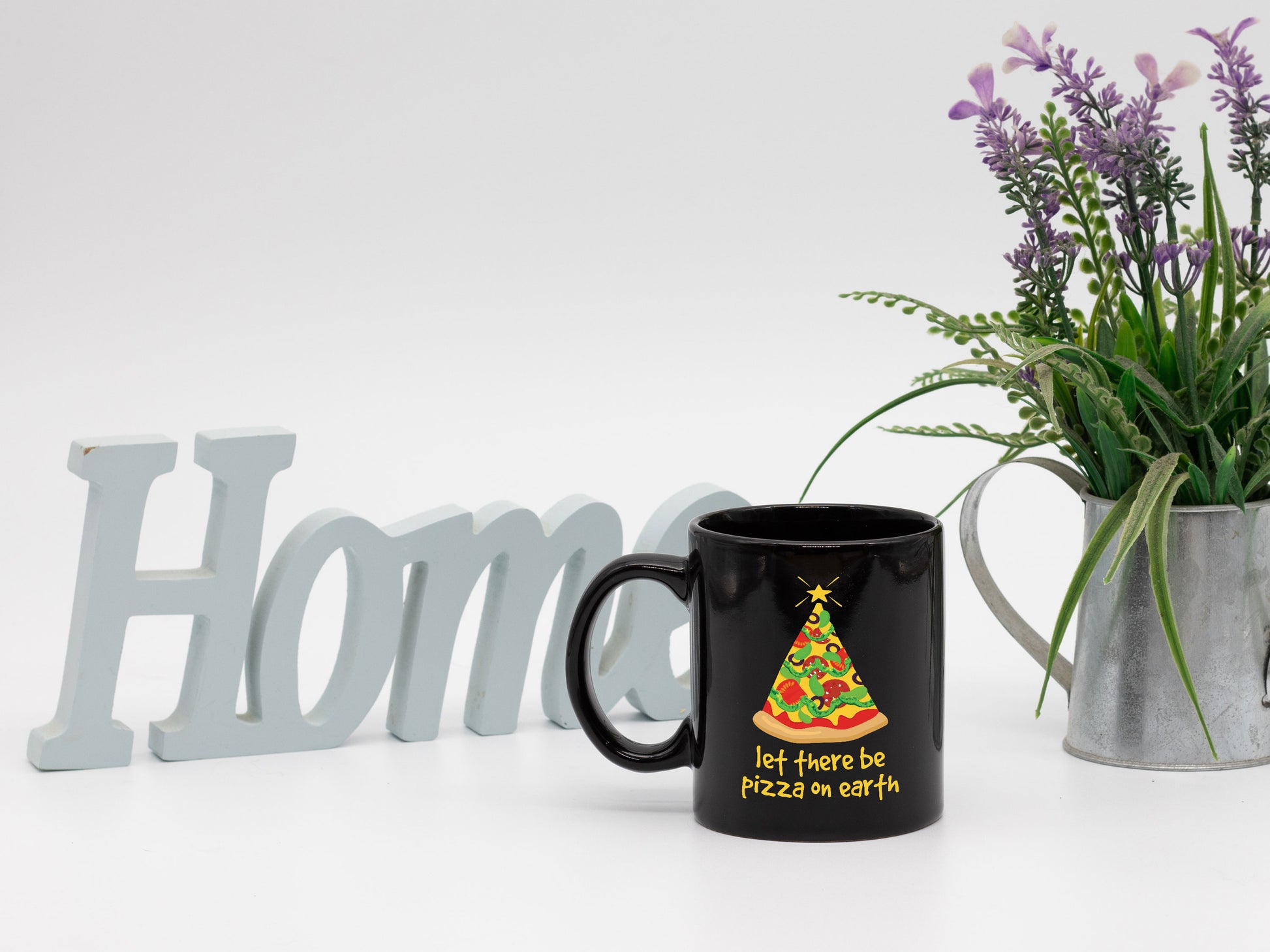 Ceramic Black Coffee Mug Pizza on Earth Holiday Mug Best Christmas Mug - Mug Project