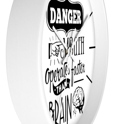 Wall clock, Silent Clock, Home Decor Clock, Danger Mouth operates faster than brain - Mug Project