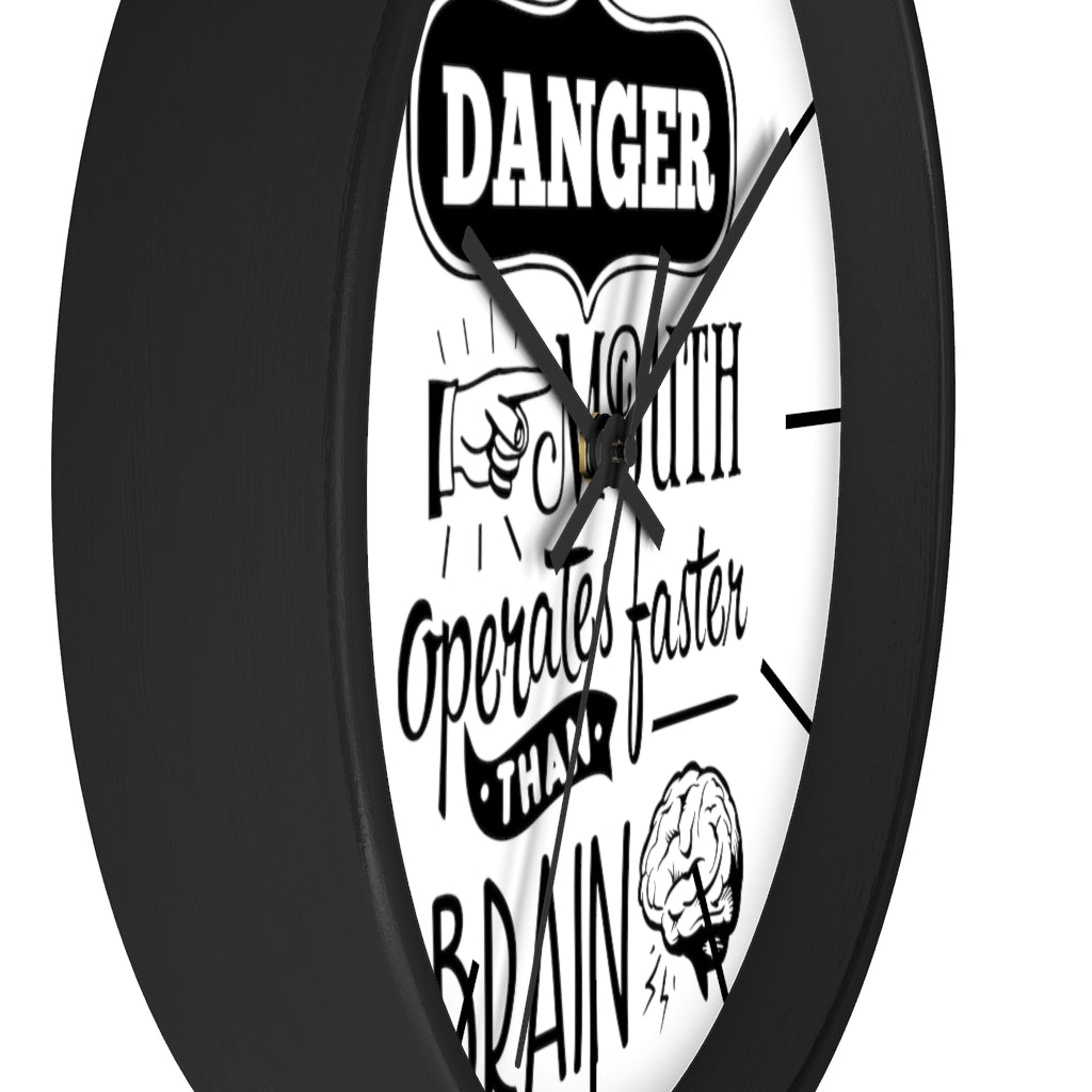 Wall clock, Silent Clock, Home Decor Clock, Danger Mouth operates faster than brain - Mug Project