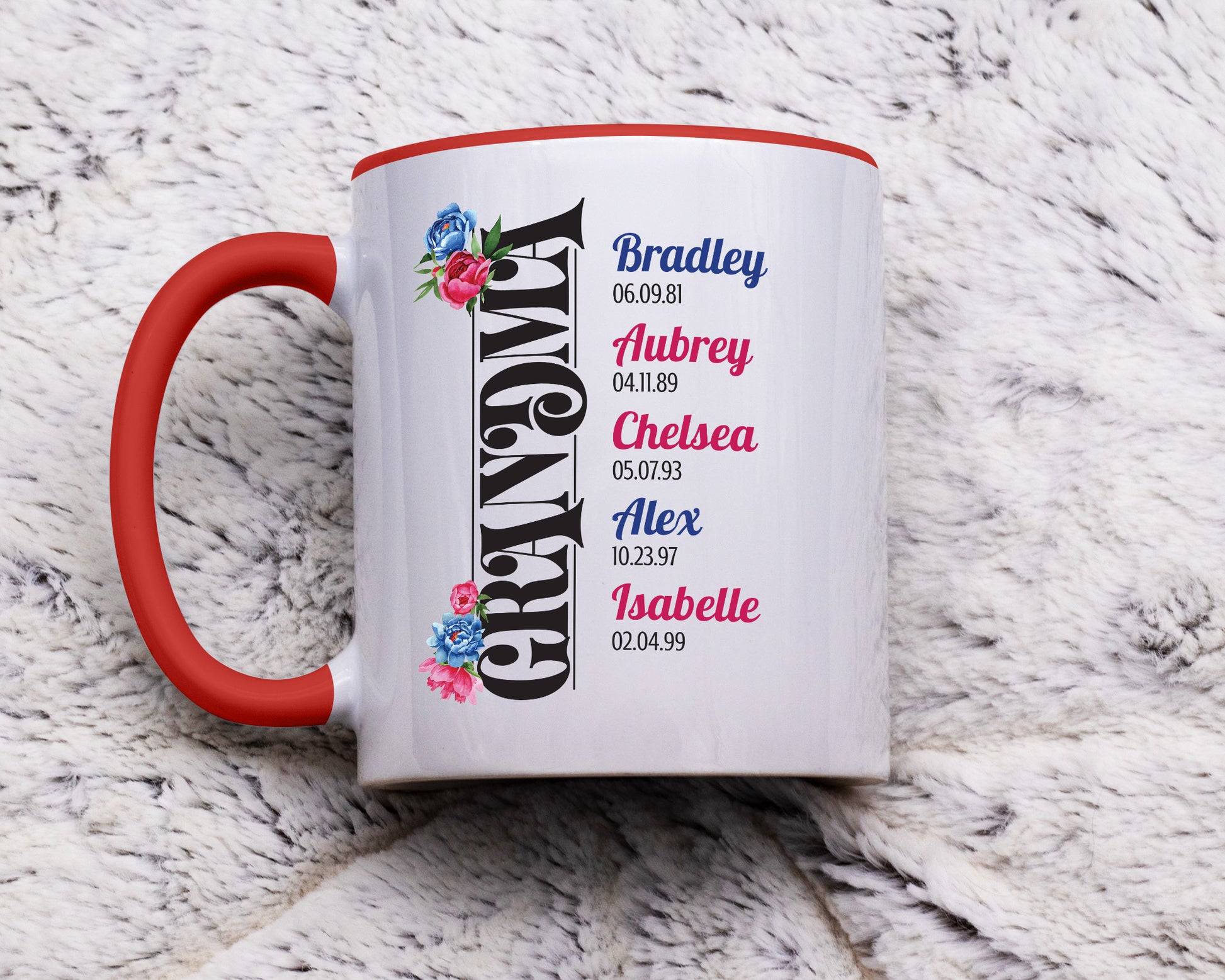 Grandma Vertical - Coffee Mug, White with Colored Inside and Handle - Mug Project | Funny Coffee Mugs, Unique Wine Tumblers & Gifts