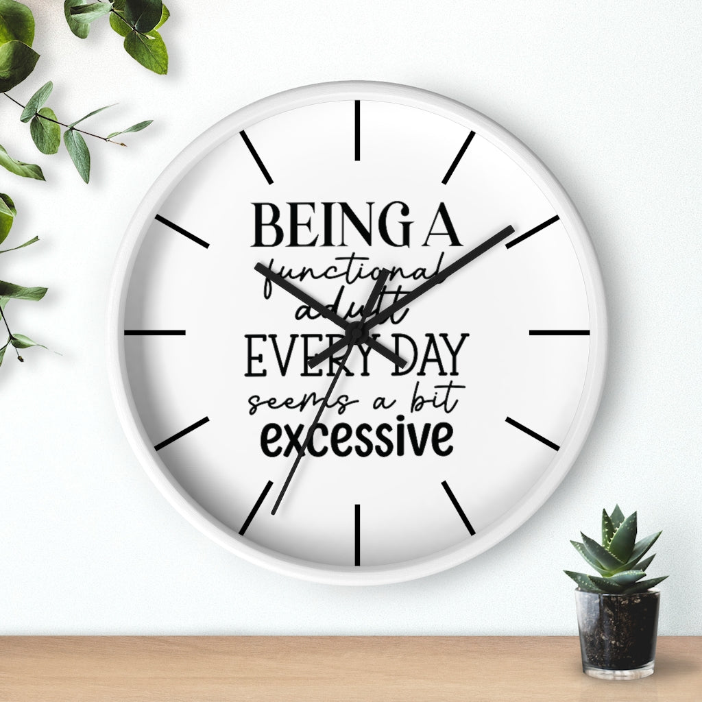 Wall clock, Home Decor Clock, Silent Clock, Being a Functional Adult - Mug Project