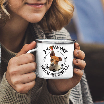 I Love My Jack Russell Stainless Steel Camping Mug - Mug Project | Funny Coffee Mugs, Unique Wine Tumblers & Gifts