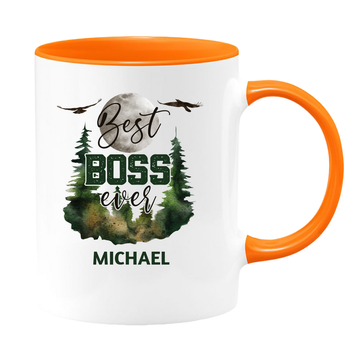 Best Boss Ever White Coffee Mug With Colored Inside & Handle - Mug Project