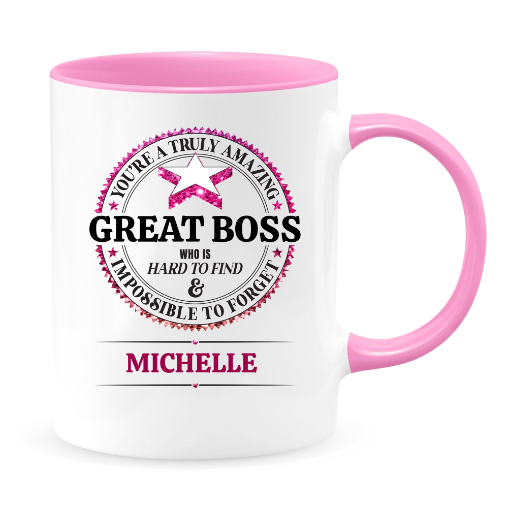 Great Boss White Coffee Mug With Colored Inside & Handle - Mug Project