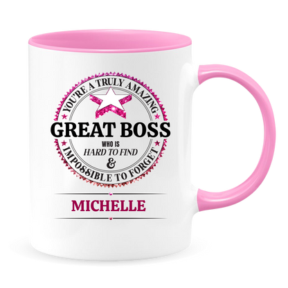 Great Boss White Coffee Mug With Colored Inside & Handle - Mug Project