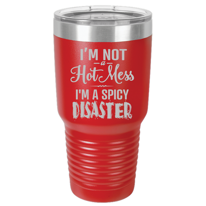 Tumbler with Lid, Stainless Steel Tumbler, Thermal Tumbler, Stainless Steel Cups, Insulated Tumbler, Spicy Disaster- 30oz Laser Etched Tumbler - Mug Project