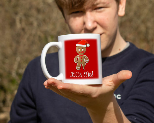 Ceramic White Coffee Mug Bite Me Holiday Mug Best Christmas Mug - Mug Project