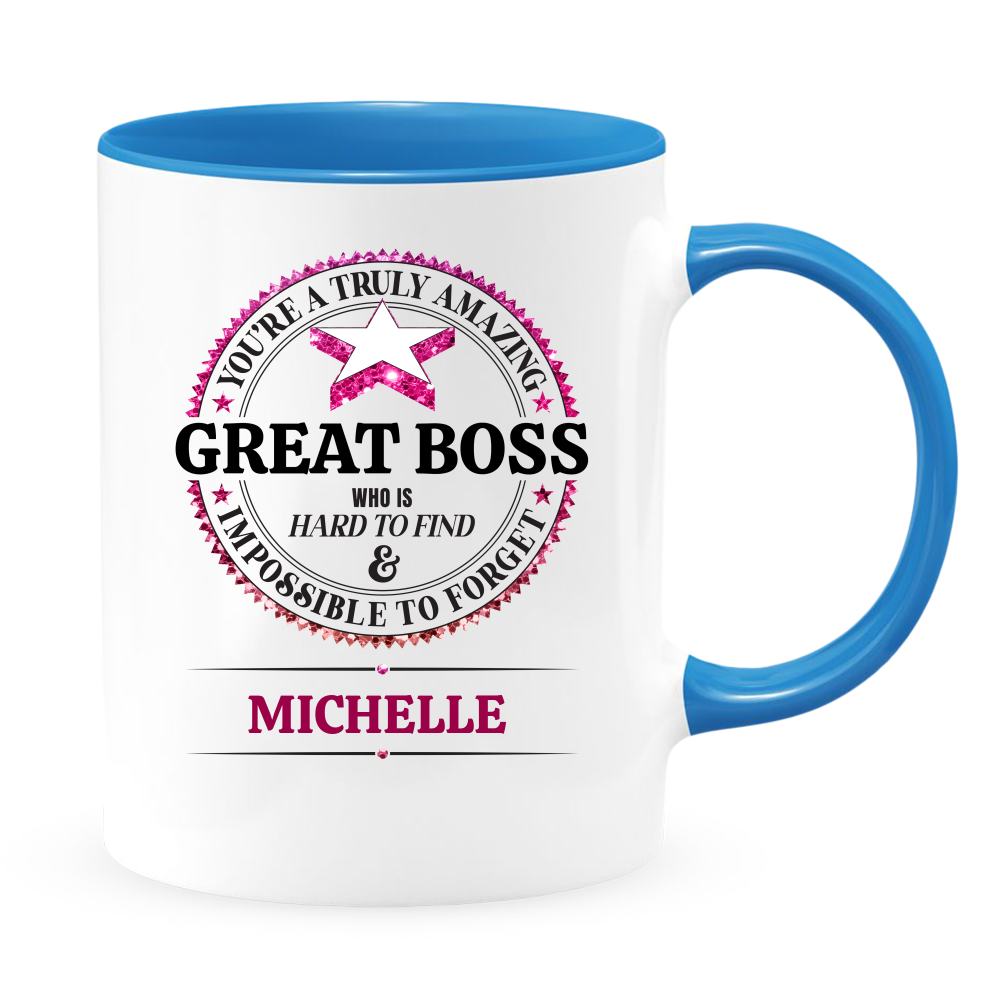 Great Boss White Coffee Mug With Colored Inside & Handle - Mug Project