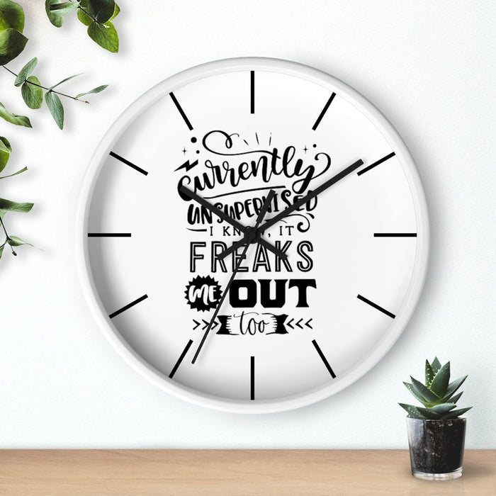Wall clock, Home Decor Clock, Silent Clock, Currently Unsupervised - Mug Project