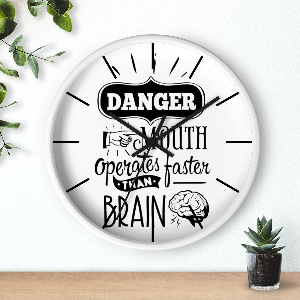 Wall clock, Silent Clock, Home Decor Clock, Danger Mouth operates faster than brain - Mug Project