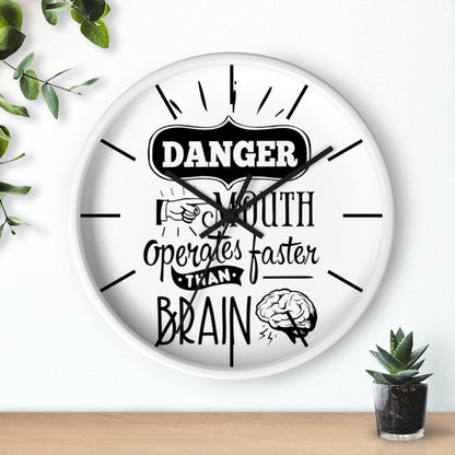 Wall clock, Silent Clock, Home Decor Clock, Danger Mouth operates faster than brain - Mug Project