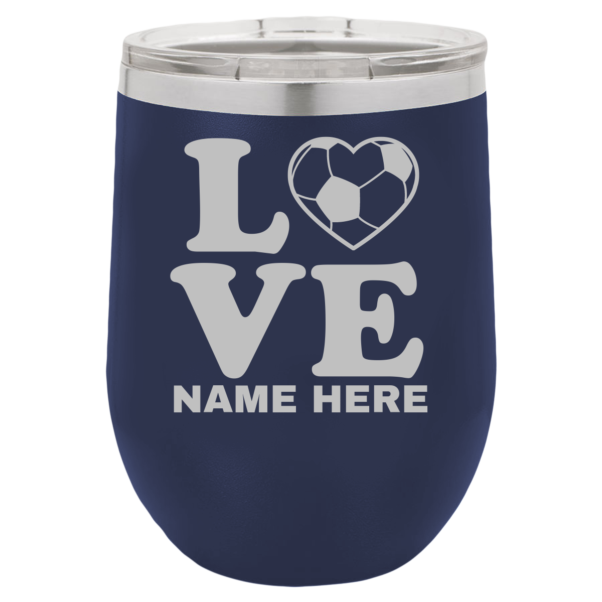 Love Soccer Football - Wine Laser Etched Tumbler - Mug Project