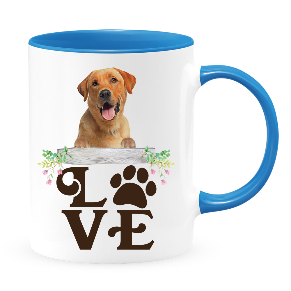 Coffee Mug, Printed Mug, Coffee Cup, Tea Mug, Graphic Mug, LOVE Yellow Labrador Coffee Mug - Mug Project