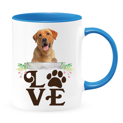 Coffee Mug, Printed Mug, Coffee Cup, Tea Mug, Graphic Mug, LOVE Yellow Labrador Coffee Mug - Mug Project