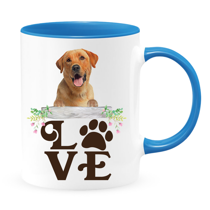 Coffee Mug, Printed Mug, Coffee Cup, Tea Mug, Graphic Mug, LOVE Yellow Labrador Coffee Mug - Mug Project