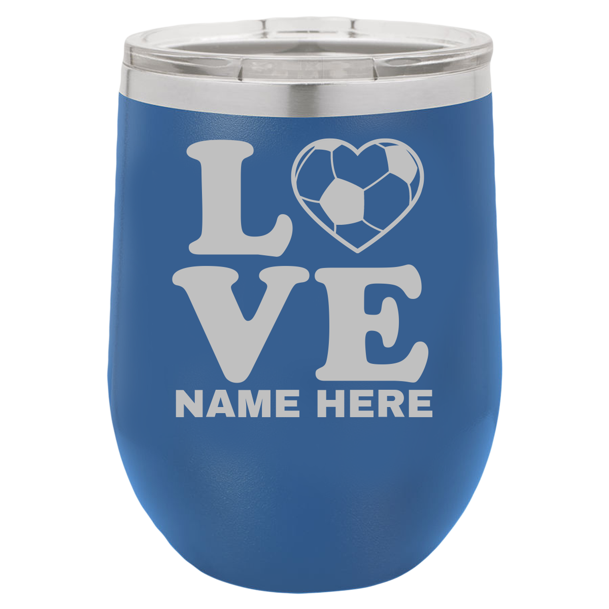 Love Soccer Football - Wine Laser Etched Tumbler - Mug Project