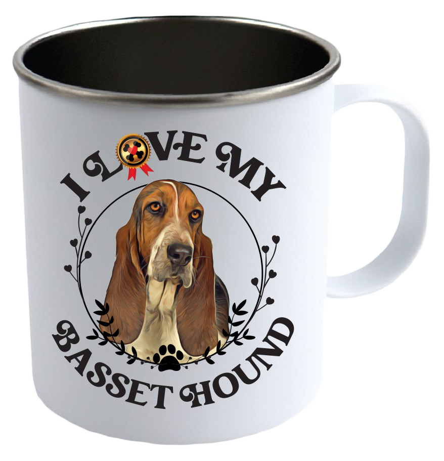 I Love My Basset Hound  Stainless Steel Camping Mug - Mug Project | Funny Coffee Mugs, Unique Wine Tumblers & Gifts