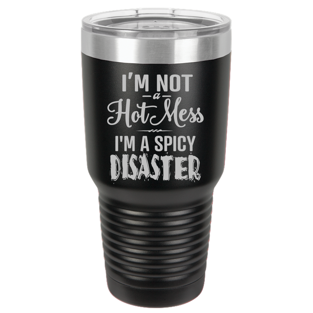 Tumbler with Lid, Stainless Steel Tumbler, Thermal Tumbler, Stainless Steel Cups, Insulated Tumbler, Spicy Disaster- 30oz Laser Etched Tumbler - Mug Project