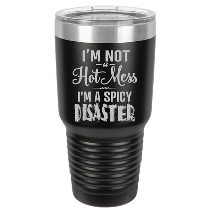 Tumbler with Lid, Stainless Steel Tumbler, Thermal Tumbler, Stainless Steel Cups, Insulated Tumbler, Spicy Disaster- 30oz Laser Etched Tumbler - Mug Project