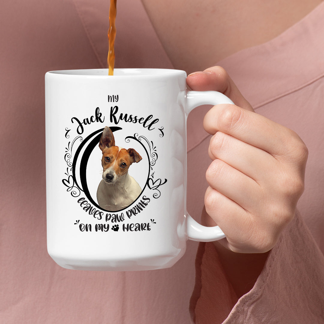 My Jack Russell Leaves Paw Prints On My Heart White Coffee Mug - Mug Project | Funny Coffee Mugs, Unique Wine Tumblers & Gifts