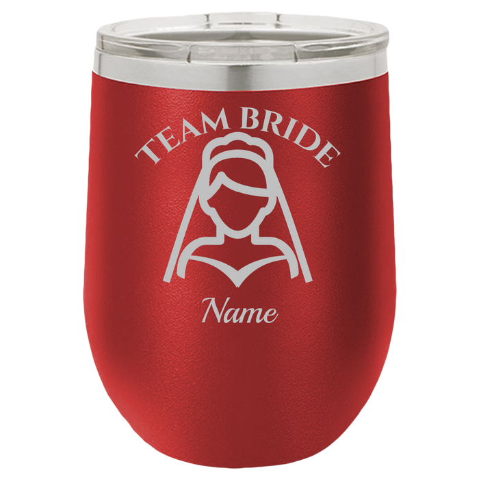 Matron of Honor Gift, Personalized Bridesmaid Gifts, Team Bride - Wine Laser Etched Tumbler - Mug Project