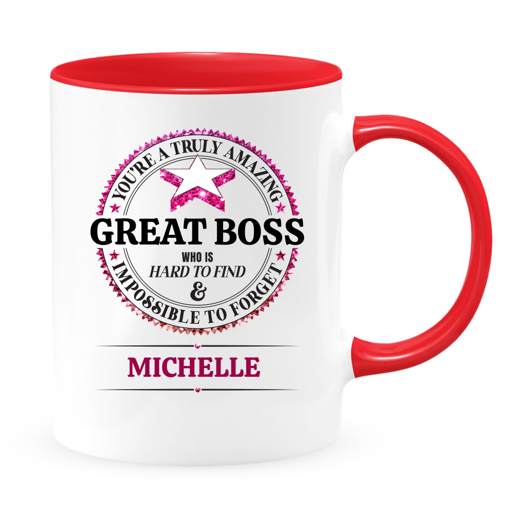 Great Boss White Coffee Mug With Colored Inside & Handle - Mug Project