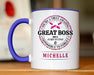 Great Boss White Coffee Mug With Colored Inside & Handle - Mug Project