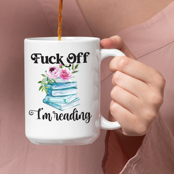 Coffee Mug, Printed Mug, Coffee Cup, Tea Mug, Graphic Mug, I'm Reading - Mug Project