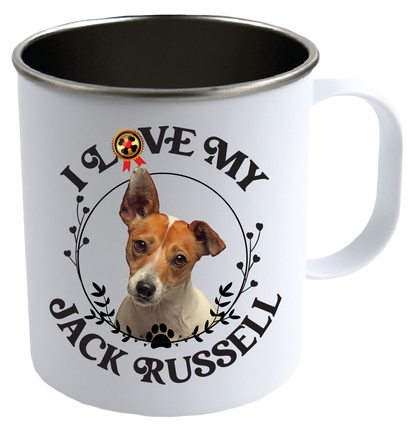 I Love My Jack Russell Stainless Steel Camping Mug - Mug Project | Funny Coffee Mugs, Unique Wine Tumblers & Gifts