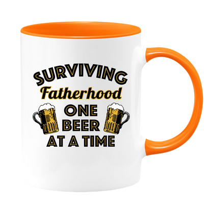 Surviving Fatherhood | Colored Inside and Handle Mug - Mug Project