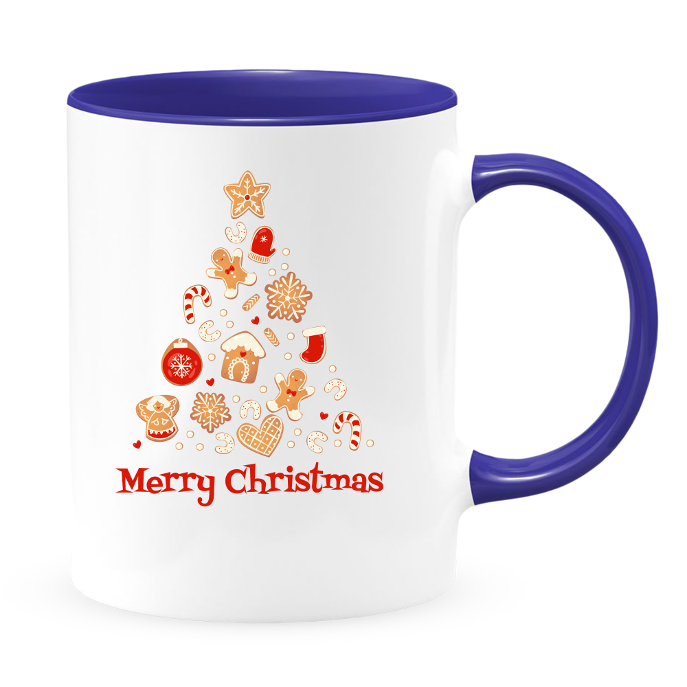 Merry Christmas White Coffee Mug With Colored Inside & Handle - Mug Project | Funny Coffee Mugs, Unique Wine Tumblers & Gifts