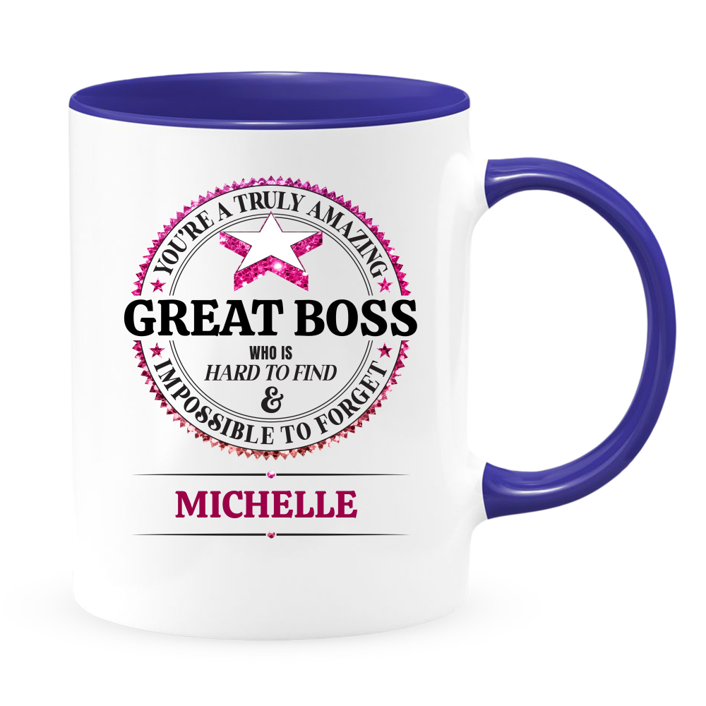 Great Boss White Coffee Mug With Colored Inside & Handle - Mug Project