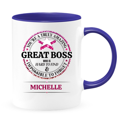 Great Boss White Coffee Mug With Colored Inside & Handle - Mug Project