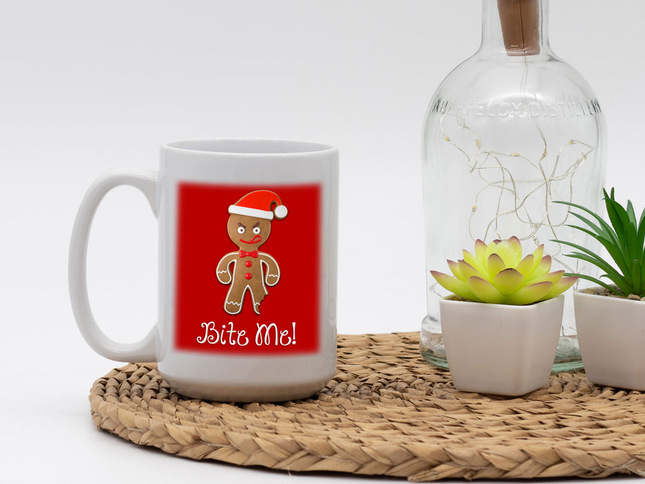 Ceramic White Coffee Mug Bite Me Holiday Mug Best Christmas Mug - Mug Project