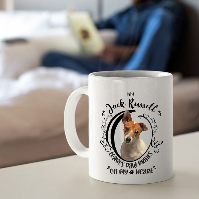 My Jack Russell Leaves Paw Prints On My Heart White Coffee Mug - Mug Project | Funny Coffee Mugs, Unique Wine Tumblers & Gifts